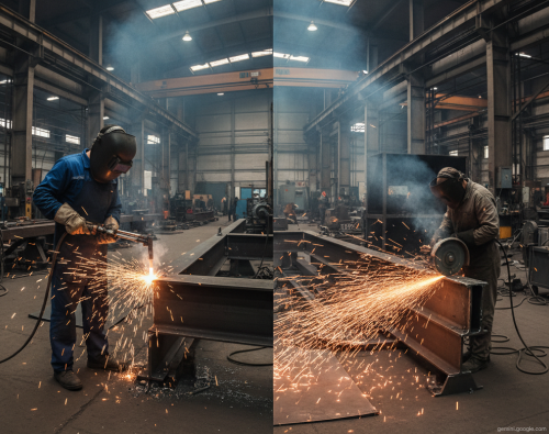 Резка газом и вулканитом